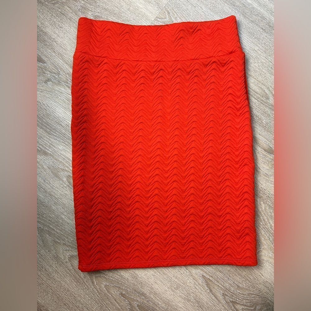LULAROE | Orange Red Pencil Skirt Size Large